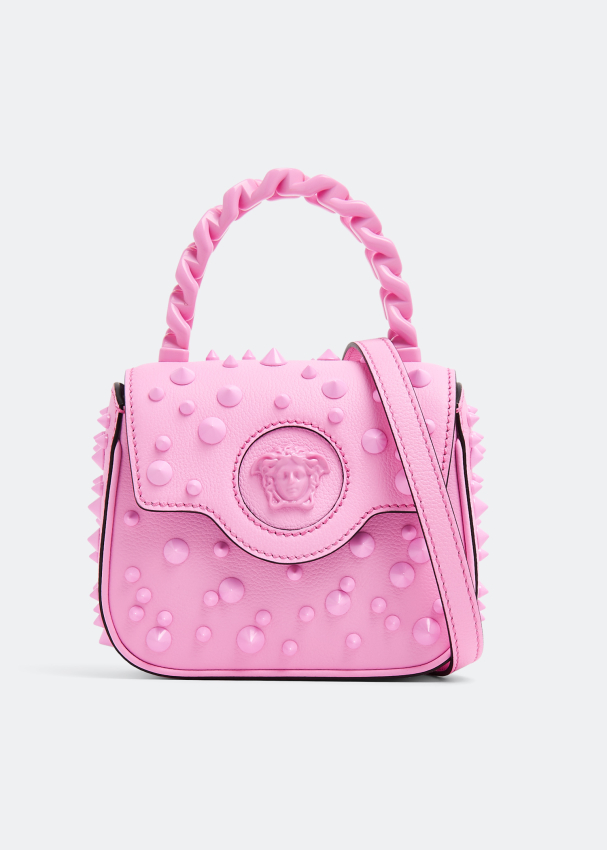Versace La Medusa Spiked Mini Bag For Women Pink In UAE Level Shoes versace-la-medusa-spiked-mini-bag-for-women-pink-in-uae-level-shoes