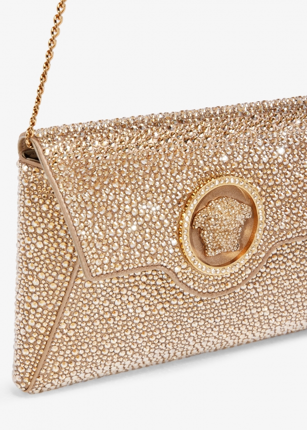 Versace La Medusa envelope clutch for Women Beige in UAE Level Shoes