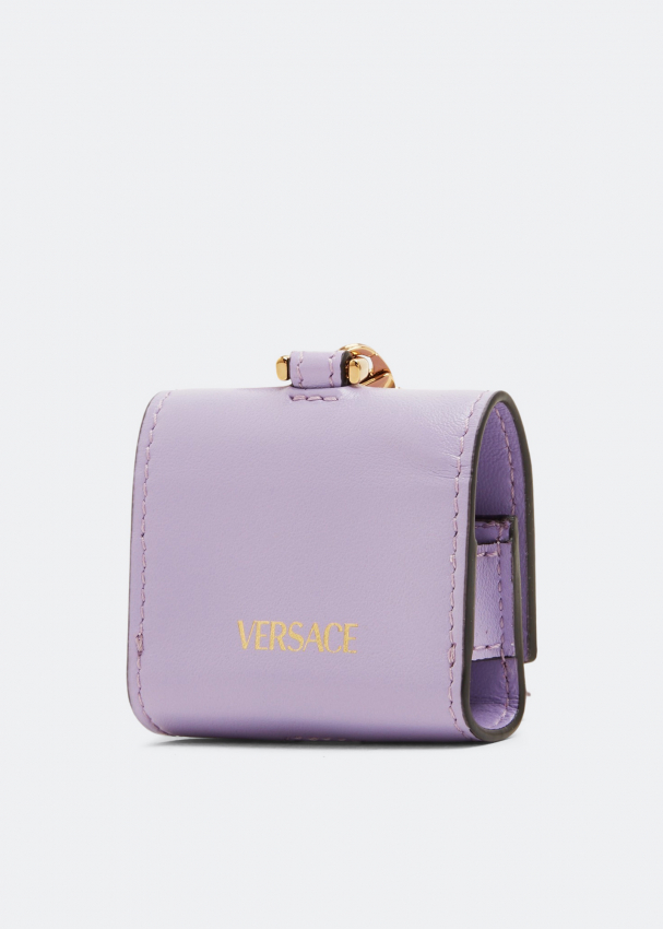 VERSACE Leather Virtus Airpod Case Purple NEW $415