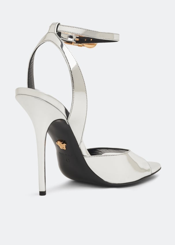 Versace Safety pin sandals for Women Silver in Oman Level Shoes