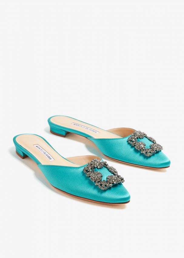 Manolo Blahnik Hangisimu mules for Women Blue in KSA Level Shoes