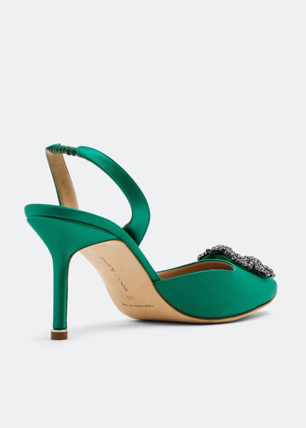 Emerald green slingback shoes sales