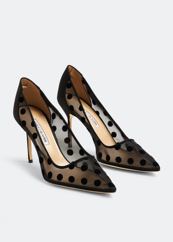 Polka dot mesh heels discount