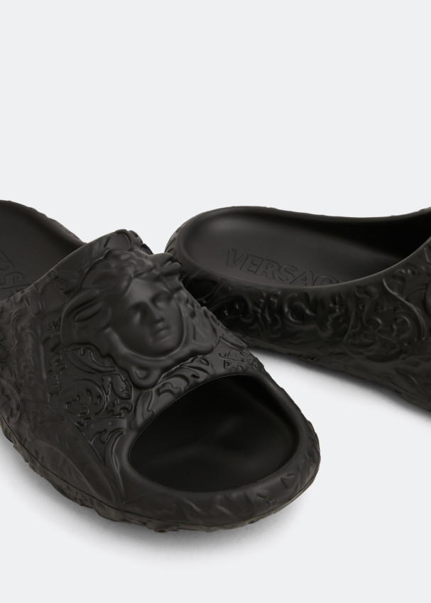 Versace Medusa Dimension slides for Men Black in UAE Level Shoes