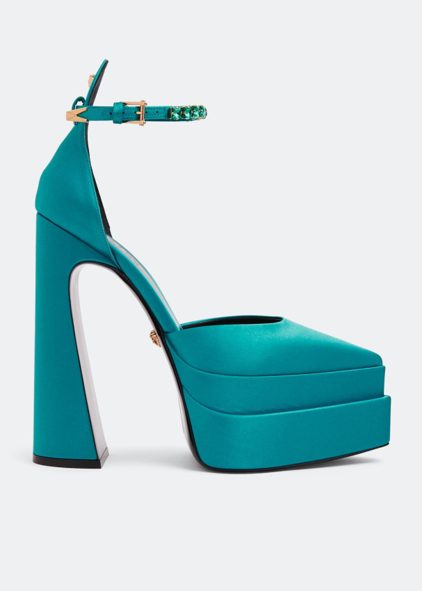 Versace Aevitas pointy platform pumps for Women - Blue in UAE | Level Shoes