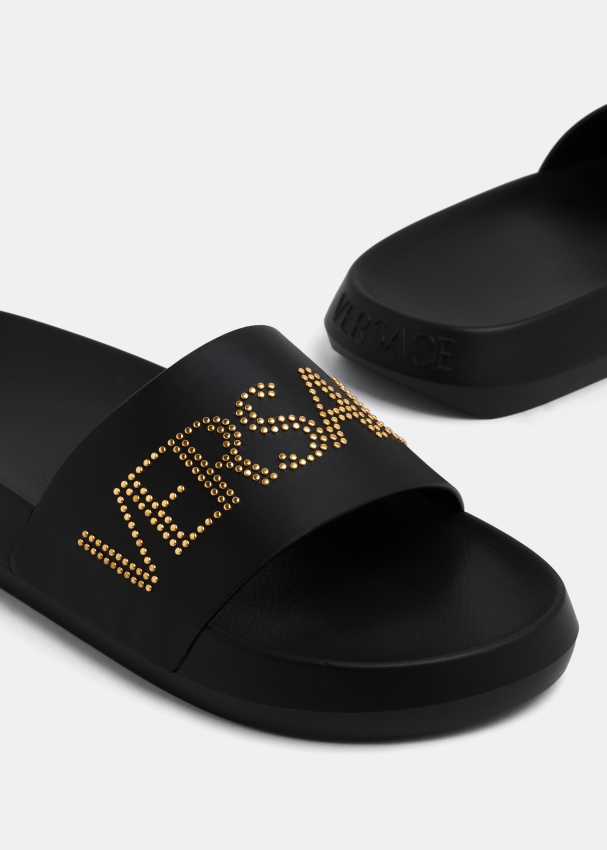 mens red versace slides