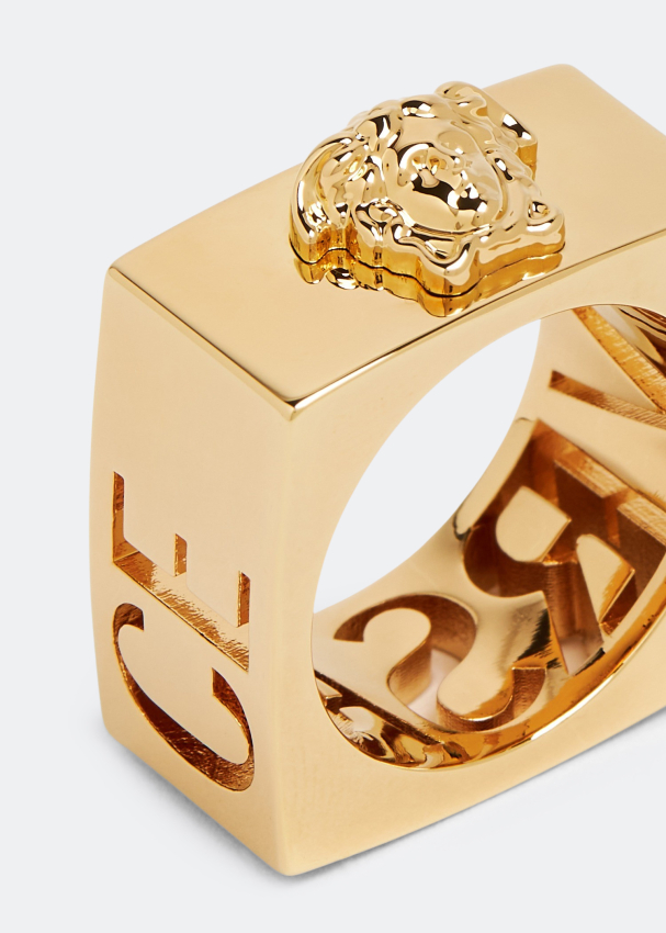 Square Gold Vintage Versace Medusa Head Ring – RSTKD Vintage