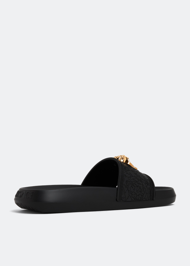 Versace black medusa slides hotsell