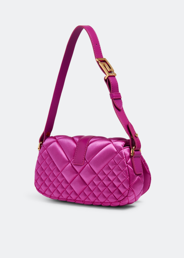 【VERSACE】 ピンク スモール Greca Goddess バッグ VERSACE - Greca Goddess Shoulder Bag - Glossy Pink w/Two