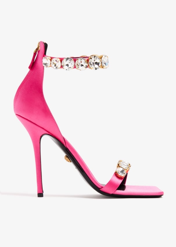 Pink crystal sandals deals