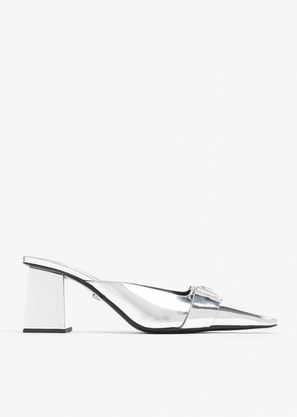 Versace Medusa buckle mid mules for Women - Silver in UAE | Level  