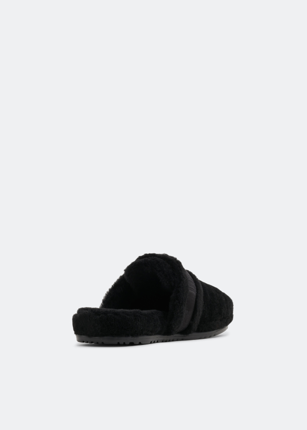 Black ugg fur slides on sale