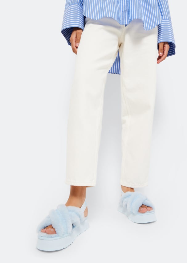 UGG Disco Cross slides for Women - Blue in UAE | Level Shoes