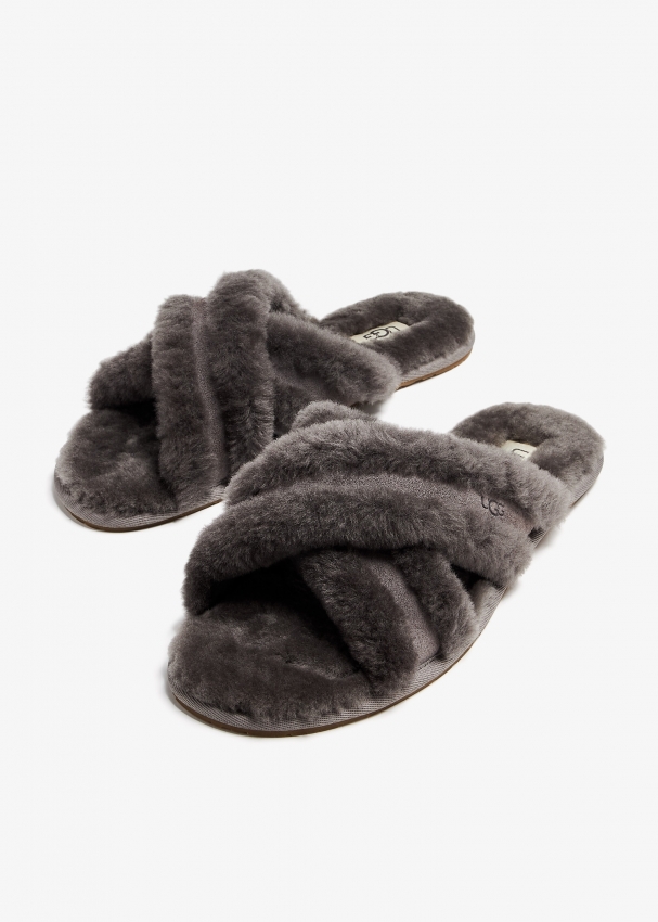 Ugg slippers women grey sale