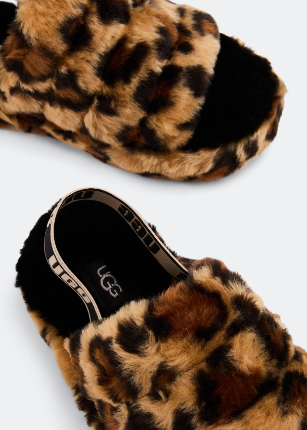 L V UGG fur sandals