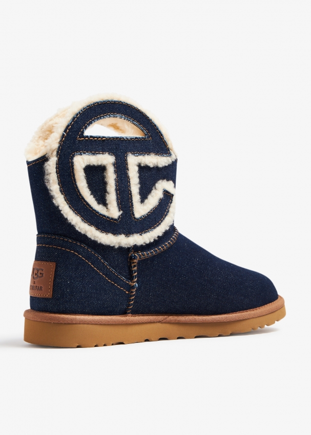 Ugg x TELFAR Logo mini boots for Women Blue in UAE Level Shoes