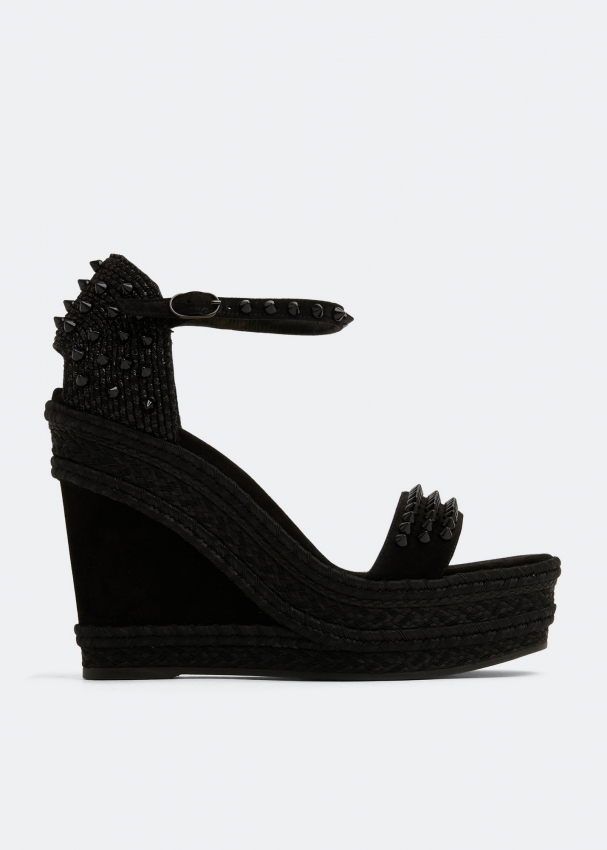 Christian louboutin sale wedges black