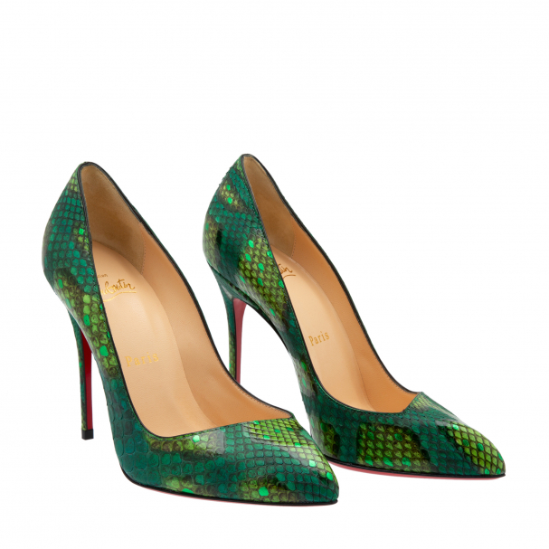 Christian Louboutin Corneille 100 python pumps for Women Green