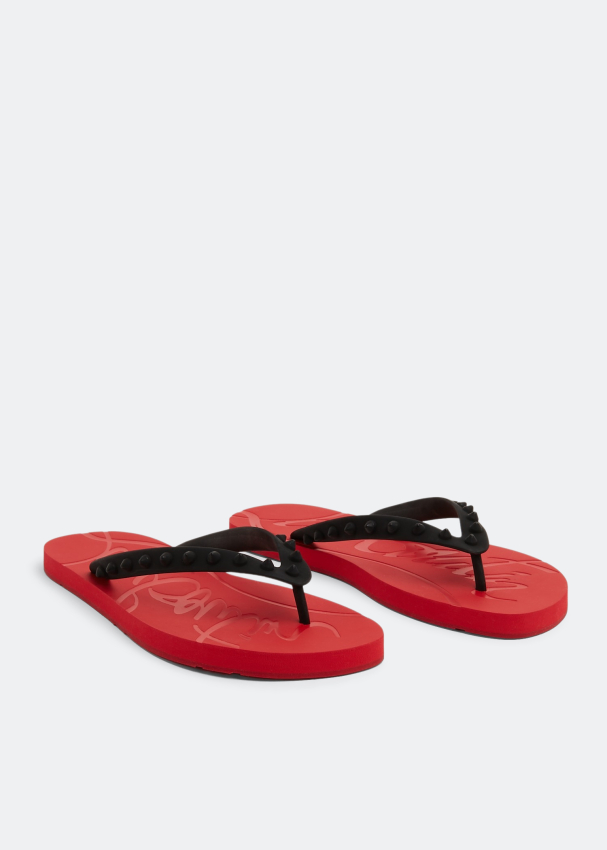 Christian Louboutin Loubi flip flops for Men - Red in KSA