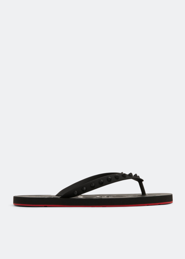 Christian Louboutin Loubi flip flops for Women - Black in KSA | Level Shoes