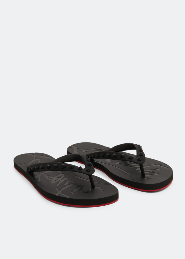 Christian Louboutin Loubi flip flops for Men - Red in KSA