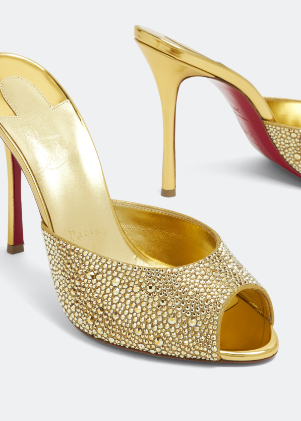 Christian Louboutin Me Dolly Strass mules for Women Gold in UAE Level Shoes