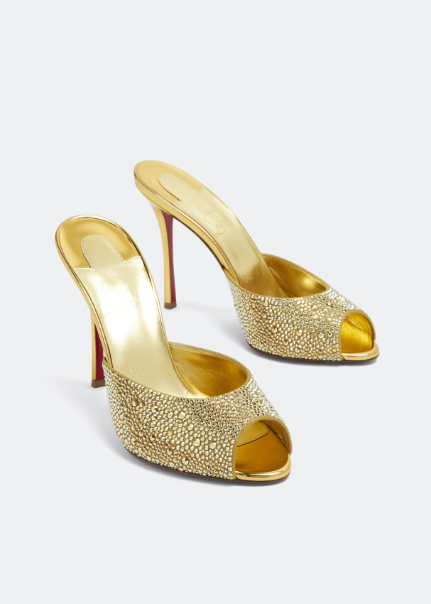 Me Dolly Strass 100 Gold Suede - Shoes - Women - Christian Louboutin