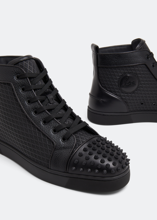 Lou Spikes - High-top sneakers - Calf leather - Black - Christian Louboutin