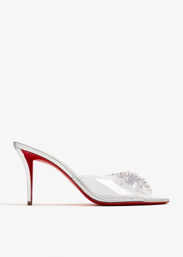 Christian Louboutin Aqua Strass 80 mules for Women Silver in UAE Level Shoes