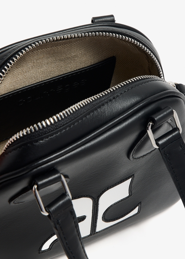 MUSINSA | LEMARD Cracked Leather Bowling Bag - Black - バッグ