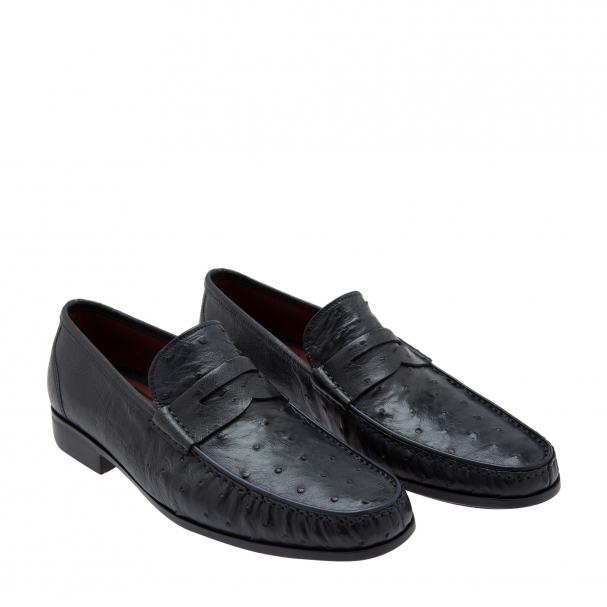 Magnanni Ostrich loafers for Men - Black in UAE | Level Shoes