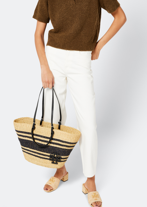 Ella Straw Basket Tote Bag: Women's Designer Tote Bags