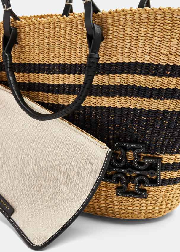 Ella Striped Straw Basket Tote: Women's Designer Tote Bags