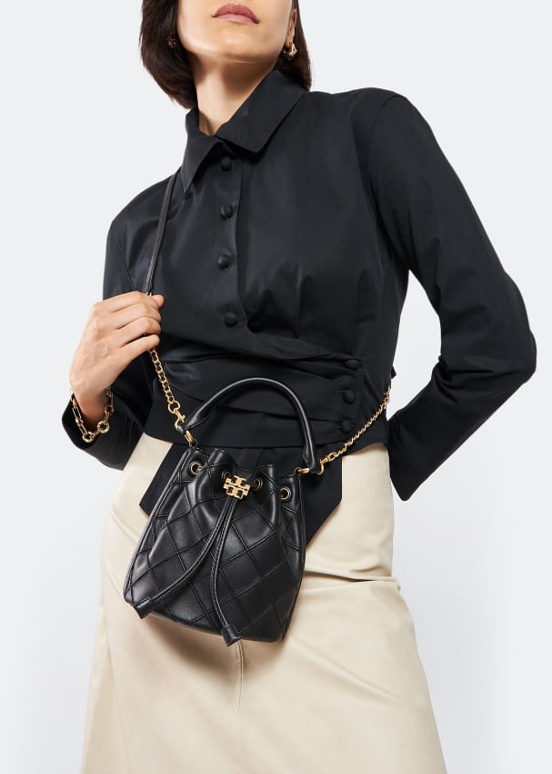 Tory Burch Fleming bucket bag for Women - Black in Kuwait | Level Shoes