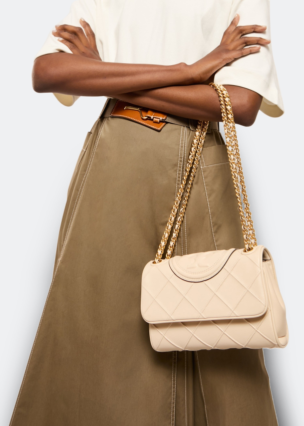 Tory Burch FLEMING SMALL CONVERTIBLE SHOULDER - Across body bag - desert  dune/sand - Zalando.de