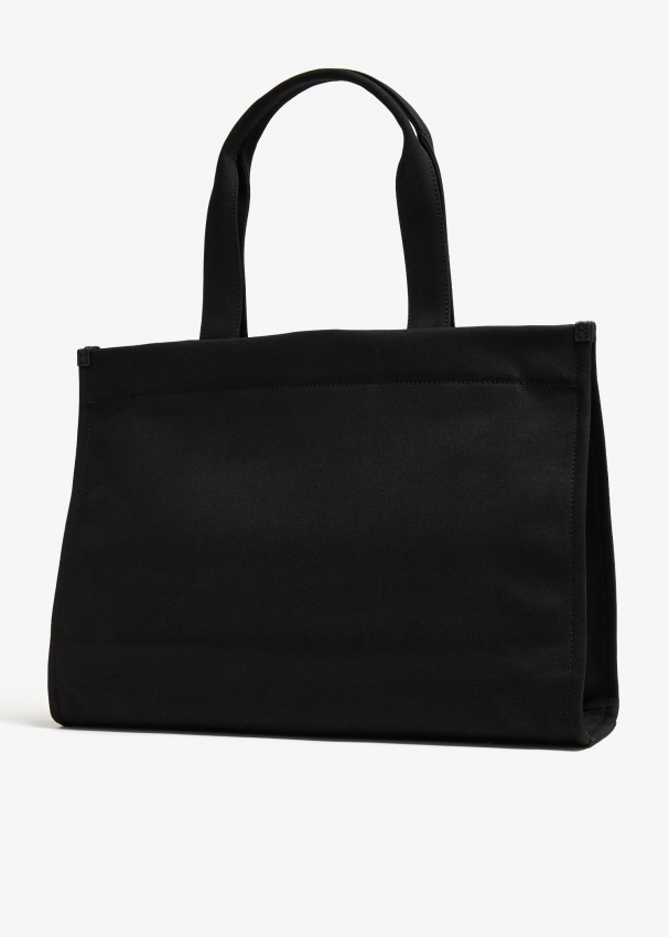 Tory burch black canvas tote new arrivals
