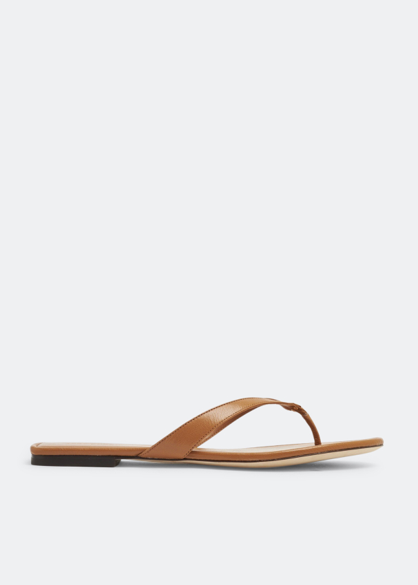 Tory Burch Capri leather flip flops for Women Brown in UAE
