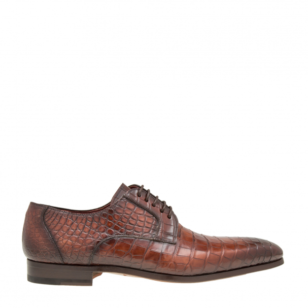 Magnanni Crocodile Derby Laces ups for Men Brown in UAE Level