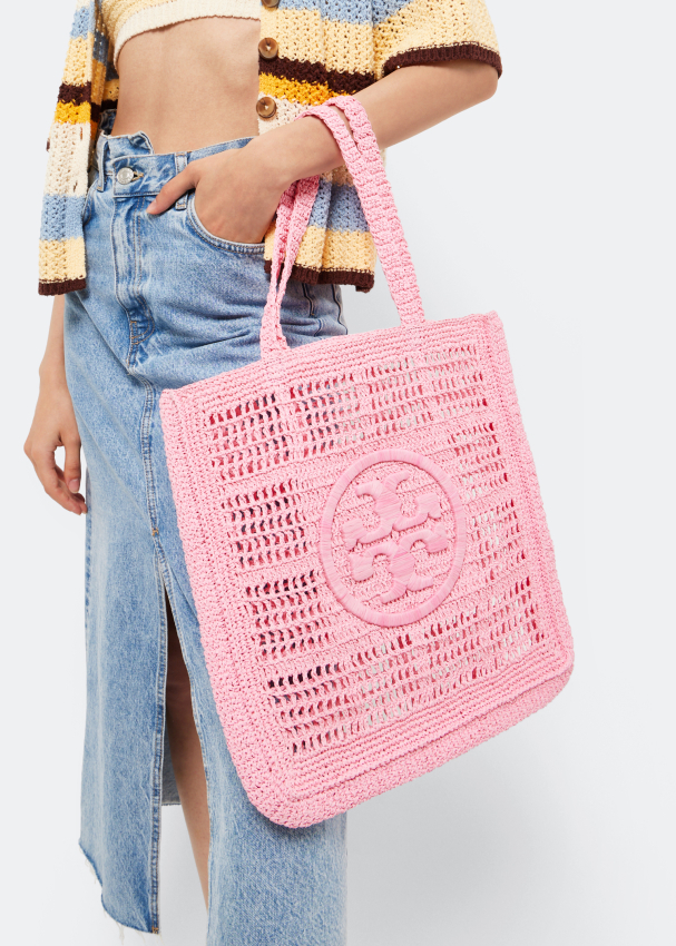 Tory Burch Ella hand-crocheted tote bag for Women - Pink in