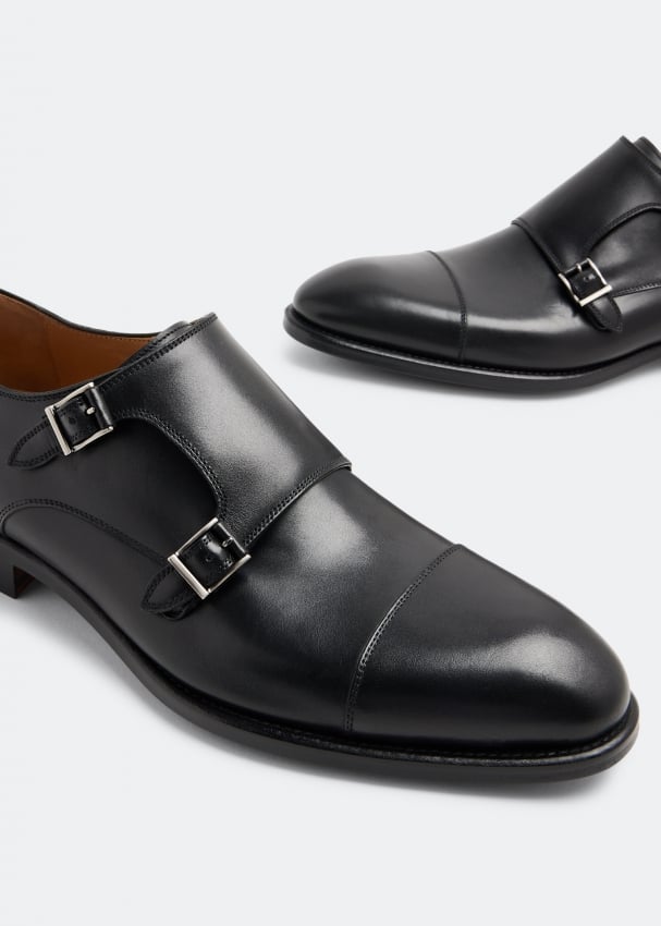 Magnanni Leather monk strap shoes for Men - Black in UAE | Level Shoes