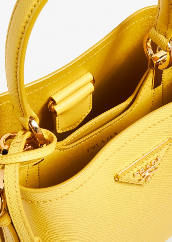 Prada Panier small leather bag for Women Yellow in UAE Level Shoes
