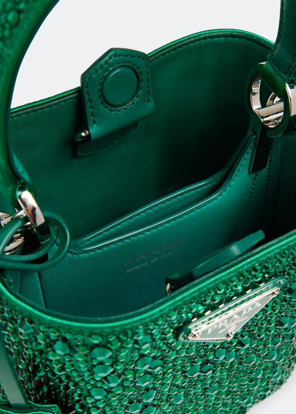 Emerald Small Saffiano Leather Prada Panier Bag