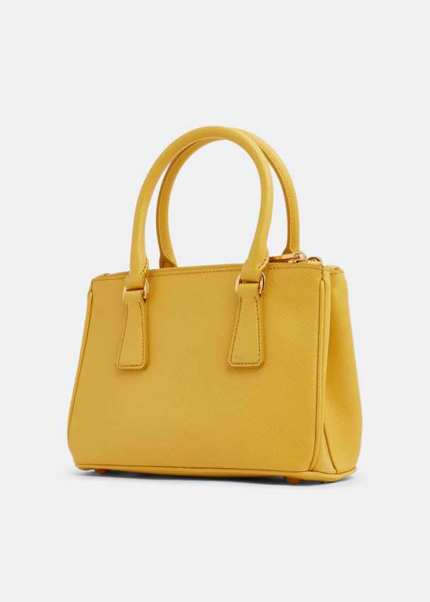 Prada Galleria leather micro bag for Women Yellow in UAE Level