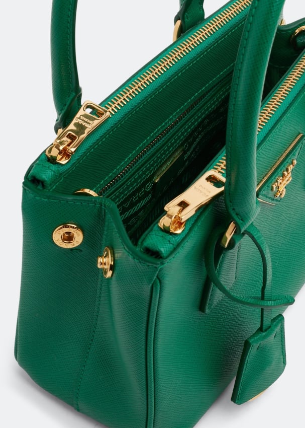 Prada Galleria leather micro bag for Women - Green in KSA