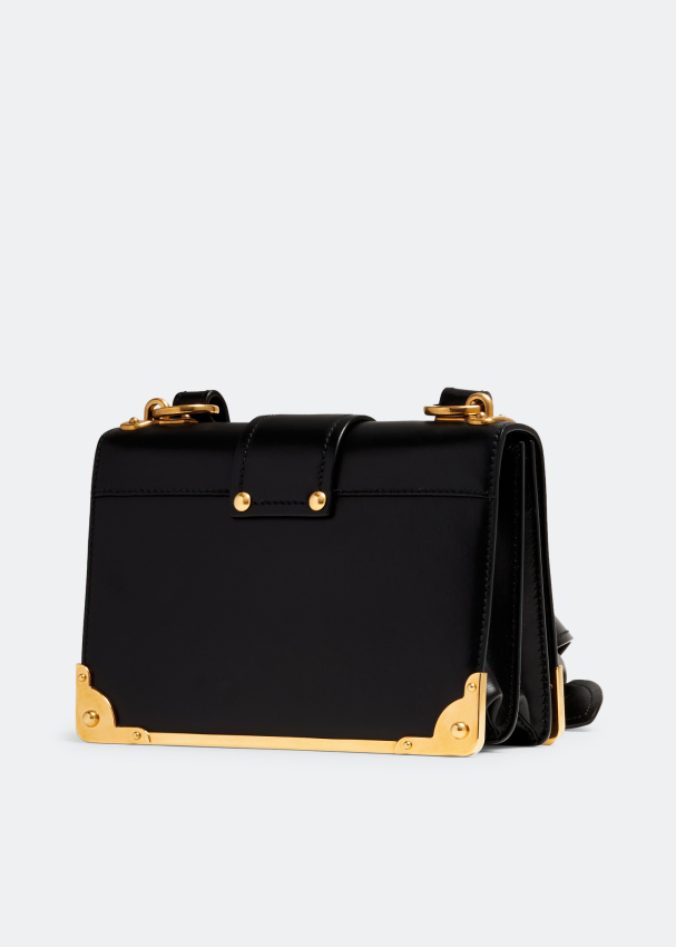 Prada Yellow/Black Leather Cahier Shoulder Bag