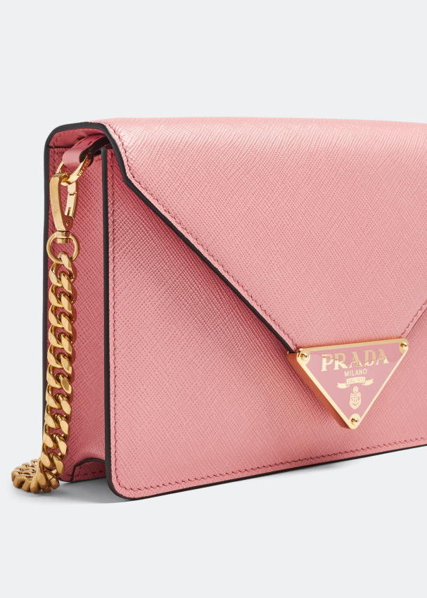 Prada Saffiano Leather Shoulder Bag In Pink