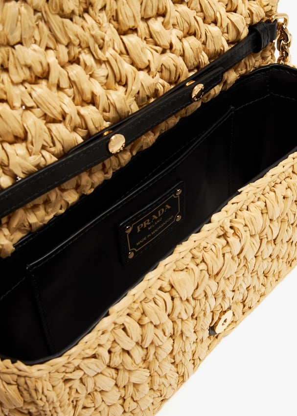 Prada Woven fabric shoulder bag for Women Beige in UAE Level Shoes