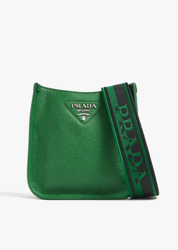 Prada Emblème Saffiano Leather Shoulder Bag In Green | ModeSens