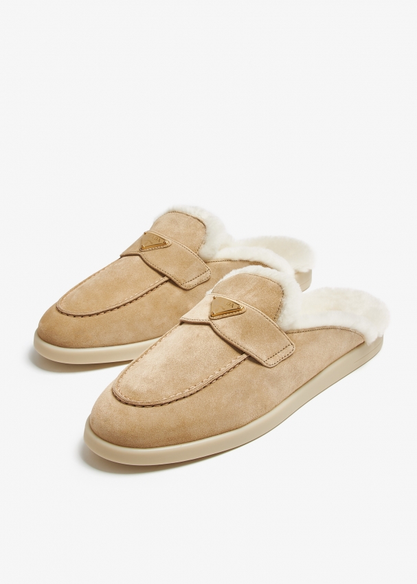 Prada suede mules on sale