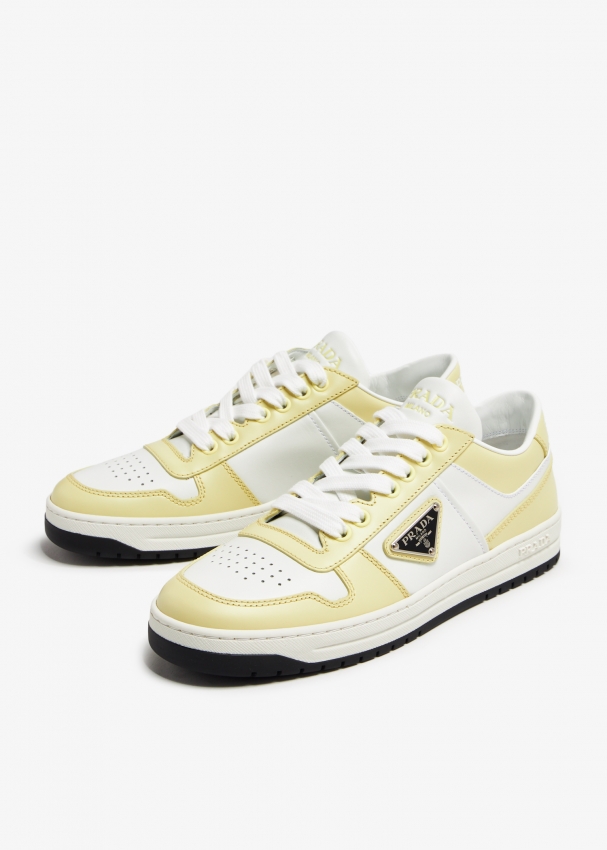 Prada Downtown Metallic Low-Top Sneakers | Neiman Marcus